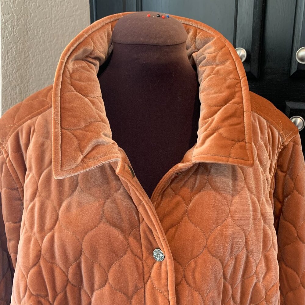 Denim & Co. NWOT Pumpkin Velvet Canyon Retreat Quilted Jacket 1X